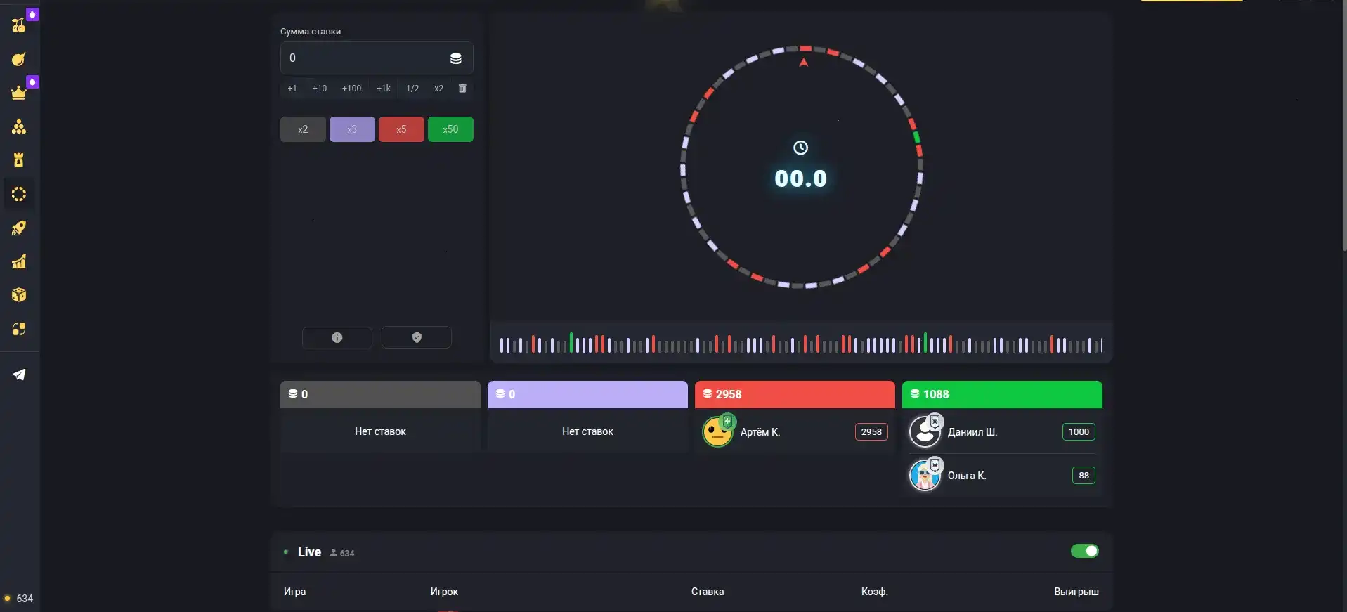 Интерфейс игрового зала казино Либет со слотами